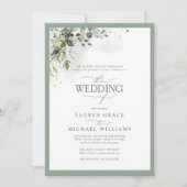 Klassieke botanische Waterverf van groene bloemen Kaart (Voorkant)