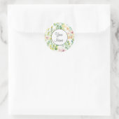 Klassieke botanische waterverf wilde bloemen ronde sticker (Tas)