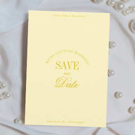 Klassieke Boter Gele Elegante Bewaar de Datum Kaar Save The Date