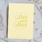 Klassieke Boter Gele Elegante Save the Date Kaart