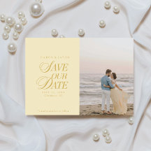 Klassieke Boter Gele Elegante Save the Date Kaart
