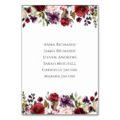 Klassieke Bourgogne Bloemen Bruiloft Receptie Zitp Kaart (Achterkant)