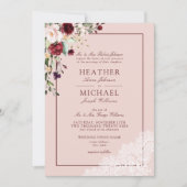 Klassieke Bourgogne Blush Botanische Rustige bruil Kaart (Voorkant)