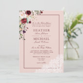 Klassieke Bourgogne Blush Botanische Rustige bruil Kaart (Staand voorkant)