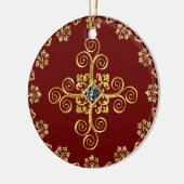 Klassieke Bourgogne en goud Keramisch Ornament (Links)