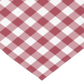 Klassieke Bourgogne en witte Gingham Check Pattern Korte Tafelloper (Hoek)