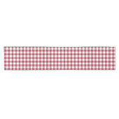 Klassieke Bourgogne en witte Gingham Check Pattern Korte Tafelloper (Horizontaal)