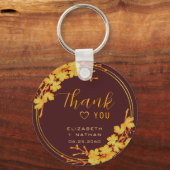 Klassieke Bourgogne & gouden bruiloft Hartelijk da Sleutelhanger (Voorkant)