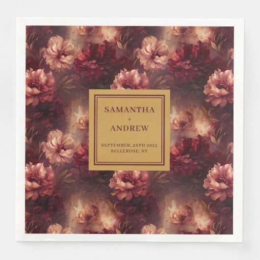 Klassieke Bourgogne Gouden Trouwdiner servetten (Voorkant)