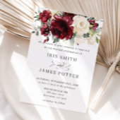 Klassieke Bourgogne Ivory Floral Wedding Kaart