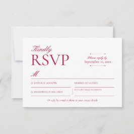 Klassieke Bourgogne RSVP-kaart RSVP Kaartje