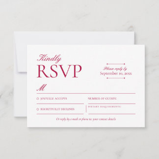 Klassieke Bourgogne RSVP-kaart RSVP Kaartje