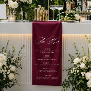 Klassieke Bourgondische bruiloftsbar menu ontvangs Spandoek