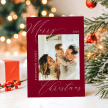 Klassieke Bourgondische Prettig Kerstmis Familie F
