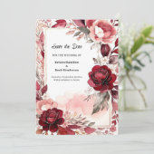 Klassieke Bourgondische schoonheid Save The Date (Staand voorkant)