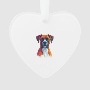 Klassieke Boxer Hond Portret Kleur Spetter Pop Art Ornament