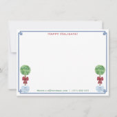 Klassieke Boxwood-kerst van het bureau van Notitiekaartje (Voorkant)