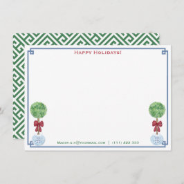 Klassieke Boxwood-kerst van het bureau van Notitiekaartje