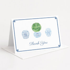 Klassieke Boxwood Topiary Ginger Jar Birthday Part Bedankkaart