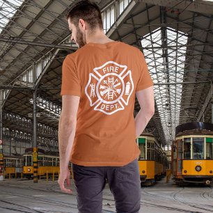 Klassieke brandweer Maltese Cross brandweerman T-shirt