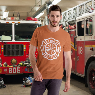 Klassieke brandweer Maltese Cross brandweerman T-shirt