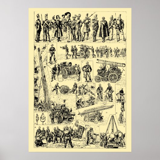 Klassieke brandweerkunst poster (Voorkant)