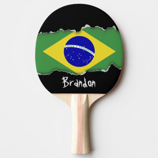 Klassieke Braziliaanse vlag Tafeltennisbatje (Voorkant)