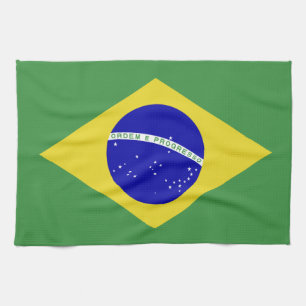 Klassieke Braziliaanse vlag Theedoek