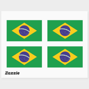 Klassieke Braziliaanse Vlagsticker Gewaagd Patriot Rechthoekige Sticker