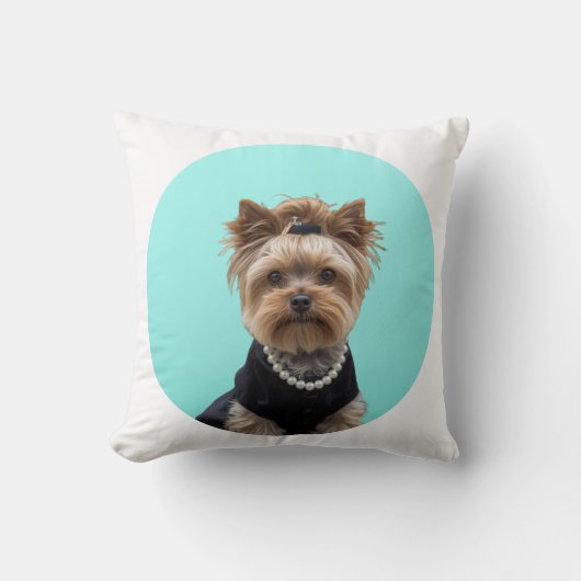 Klassieke Breakfast Poster Yorkshire Terrier Yorki Kussen (Voorkant)