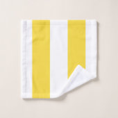 Klassieke breedband, lichtgeel, wit bad handdoek (Wasdoekje)
