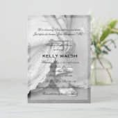 Klassieke Bridal Shower Uitnodiging zwart-wit (Staand voorkant)