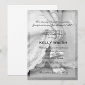 Klassieke Bridal Shower Uitnodiging zwart-wit (Voorkant / Achterkant)