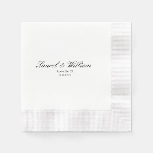 Klassieke bride en bruinbruiloft Napkins Servet (Voorkant)