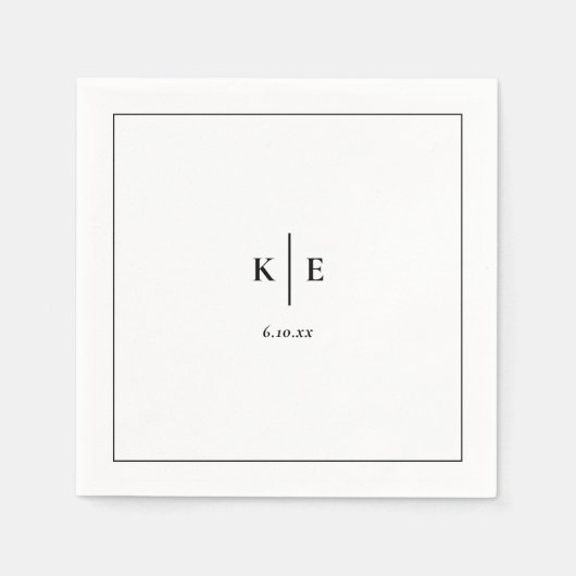 Klassieke bride en groom Monogram Wedding Napkins Servet (Voorkant)