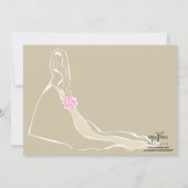 Klassieke bride met roze Bouquet uitnodiging (Achterkant)