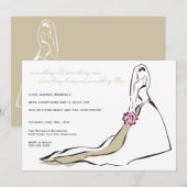 Klassieke bride met roze Bouquet uitnodiging (Voorkant / Achterkant)