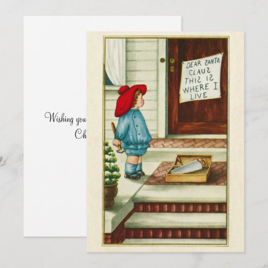 Klassieke brief uit 1910 van kind aan Kerstman (Voorkant / Achterkant)