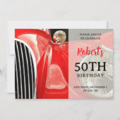 Klassieke Britse auto Verjaardag uitnodiging (Voorkant)