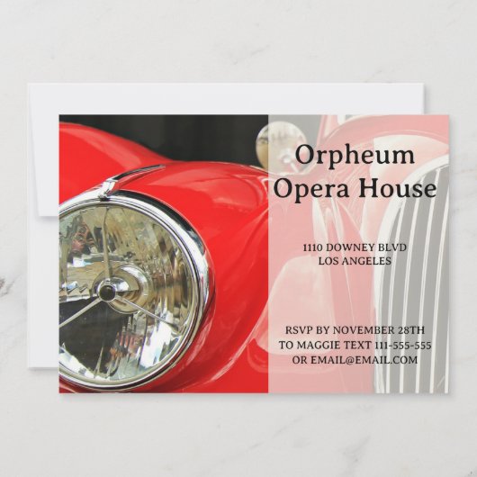 Klassieke Britse auto Verjaardag uitnodiging (Achterkant)