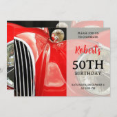 Klassieke Britse auto Verjaardag uitnodiging (Voorkant / Achterkant)