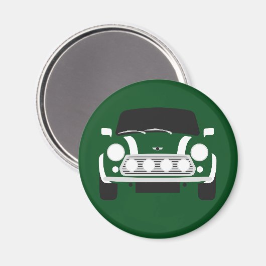 Klassieke Britse racing Green Mini Car Magnet (Voorkant / Achterkant)