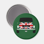 Klassieke Britse Racing Green Mini Cooper auto Magneet (Voorkant / Achterkant)