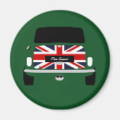 Klassieke Britse Racing Green Mini Cooper auto Magneet (Voorkant)