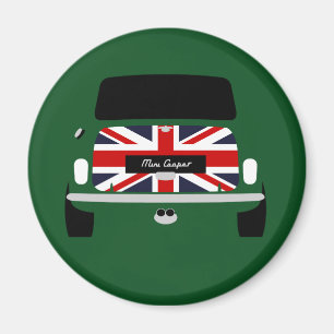 Klassieke Britse Racing Green Mini Cooper auto Magneet