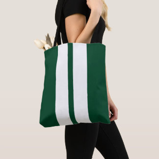 Klassieke Britse Racing Green 🏁 Racing Strepen Tote Bag