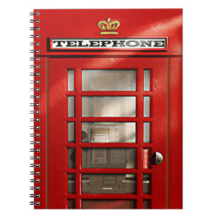 Klassieke Britse rode telefooncel Notitieboek