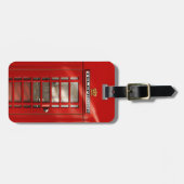 Klassieke Britse rode telefoondoos op maat Bagagelabel (Voorkant horizontaal)