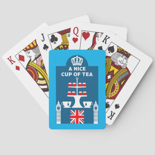 Klassieke Britse thea Drinkers Pokerkaarten (Achterkant)
