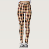 Klassieke Britse zwarte en tan tartan Leggings (Voorkant)